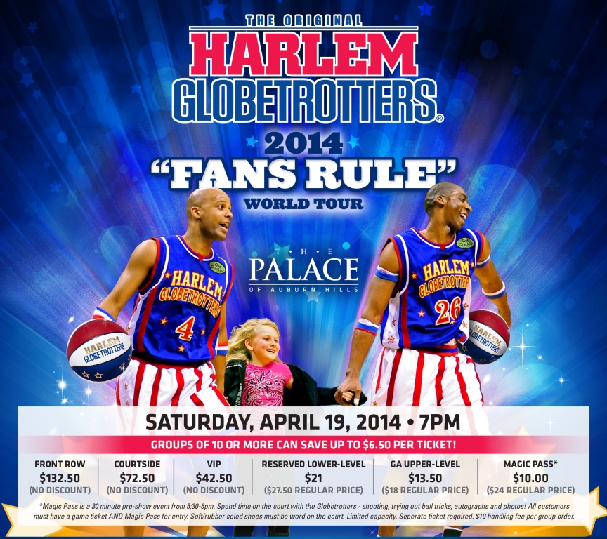 Harlem Globetrotters Ticket Giveaway + Detroit Pistons Discounts